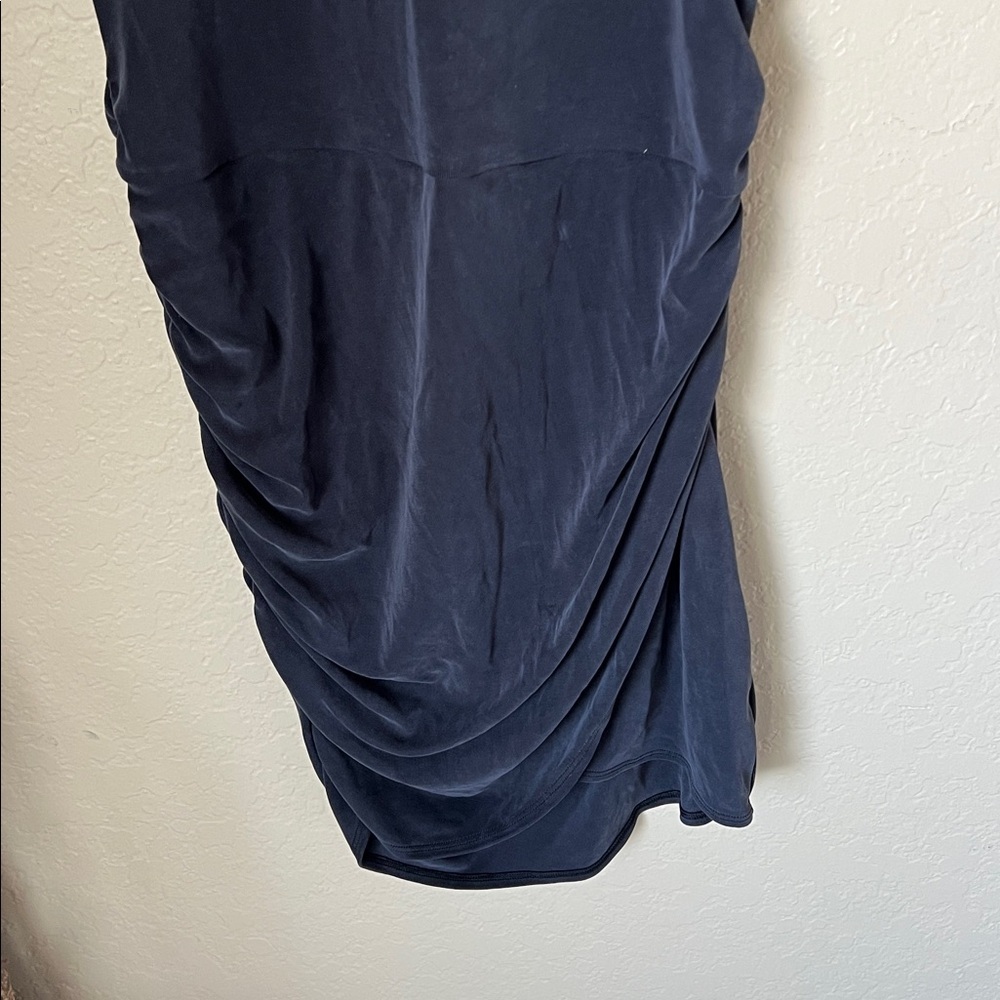 Lululemon charcoal black drapey ruched side wrap dress - Picture 4 of 7